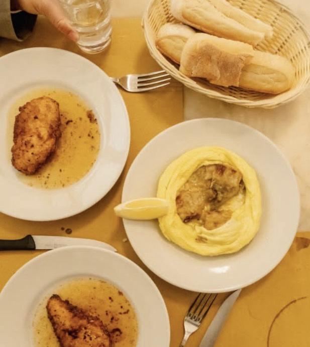 Pollo al burro and the artichoke tortino