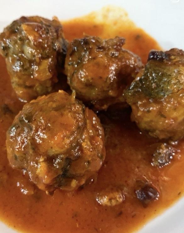 Polpette in a long-cooked tomato sauce